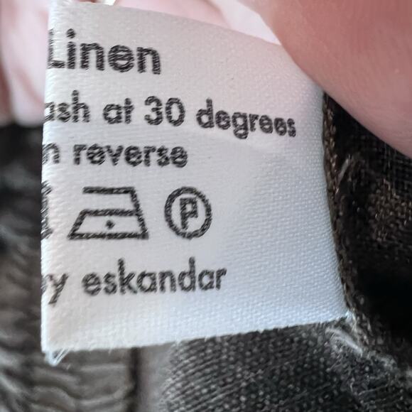 Eskandar Brown 100% Linen Lagenlook Pull On Wide Leg Trouser Pants Size 3 - Picture 7 of 7